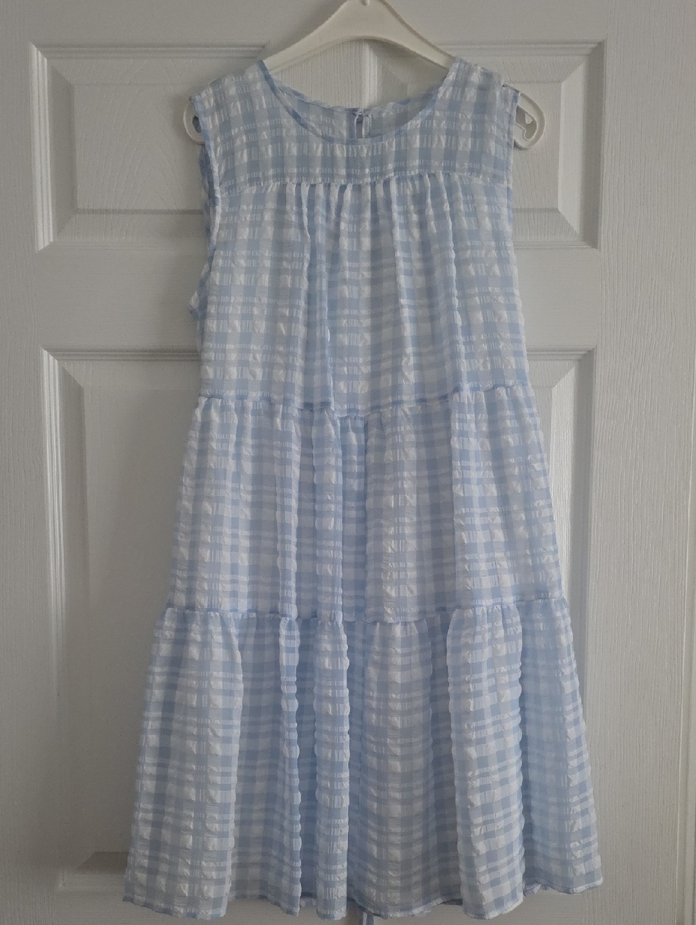 Calvin Klein Light Blue Tiered Midi Dress